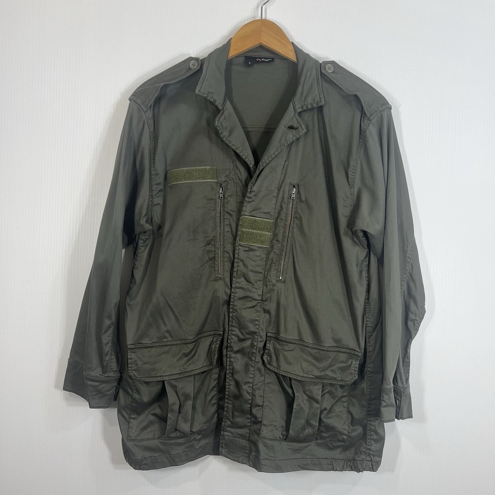 The Kooples Military Utility‎ Jacket Women's Size Small French Army Green *FLAW*